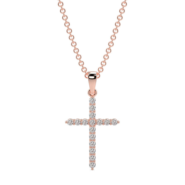 Diamond Four Claw Cross Pendant - Ian Sharp Jewellery