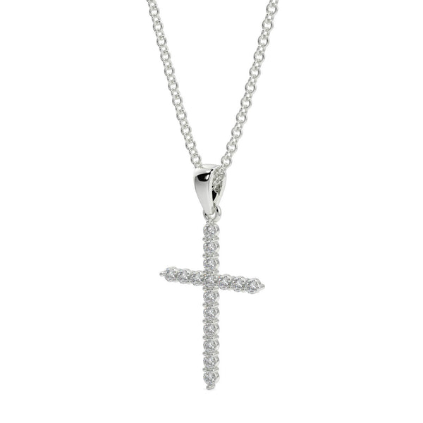 Diamond Four Claw Cross Pendant - Ian Sharp Jewellery