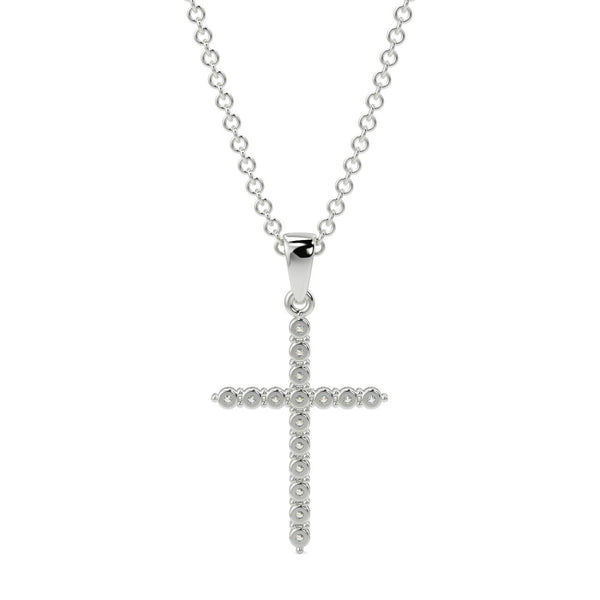 Diamond Four Claw Cross Pendant - Ian Sharp Jewellery