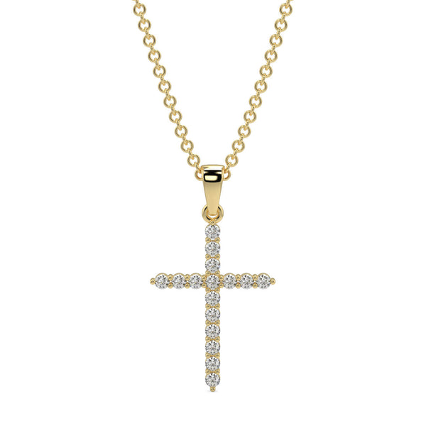 Diamond Four Claw Cross Pendant - Ian Sharp Jewellery