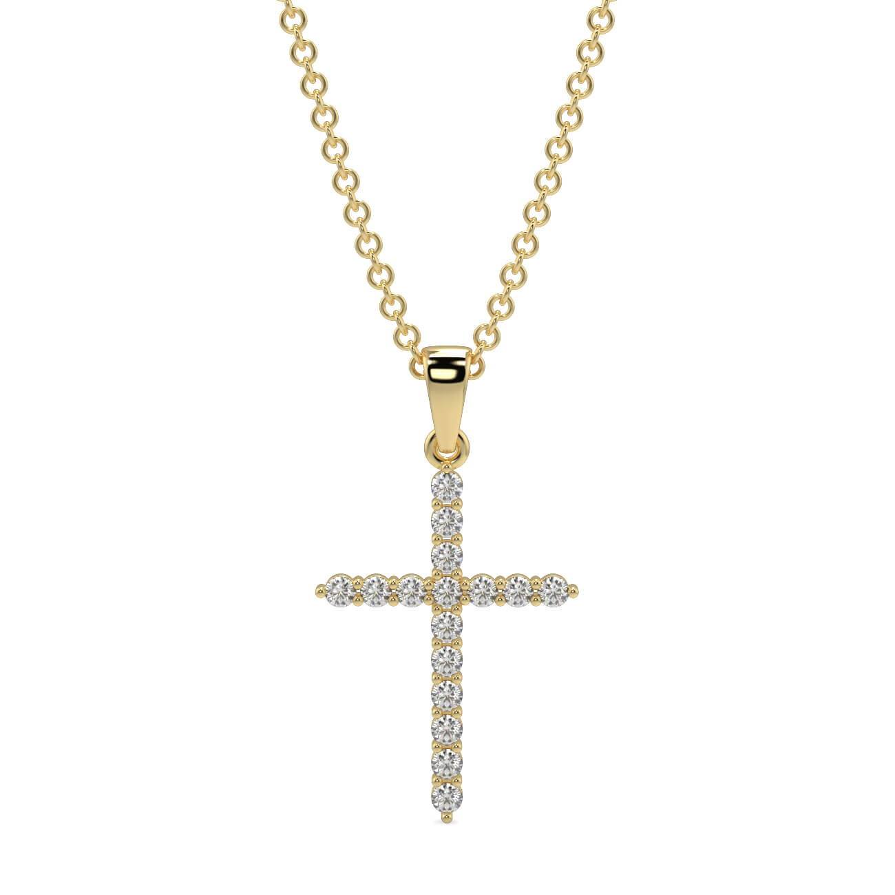 Diamond Four Claw Cross Pendant - Ian Sharp Jewellery