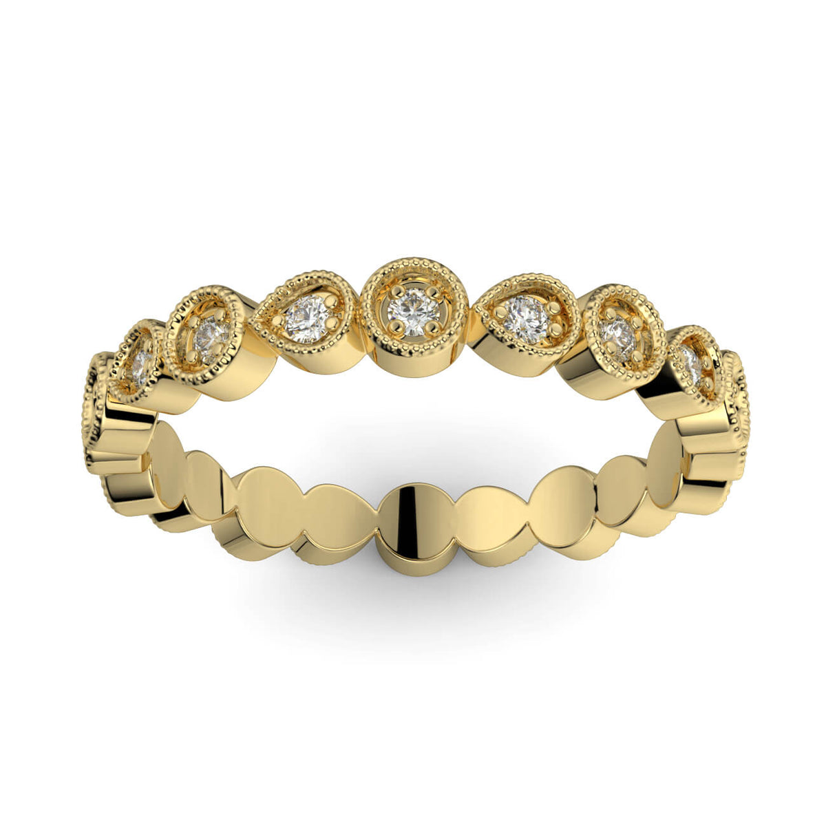 Diamond Round and Pear Shaped Eternity Ring Ian Sharp Jewellery