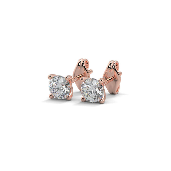 Four Claw Round Brilliant Diamond Stud Earrings - Ian Sharp Jewellery