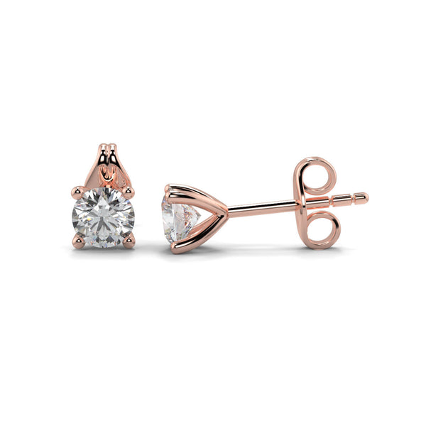 Four Claw Round Brilliant Diamond Stud Earrings - Ian Sharp Jewellery