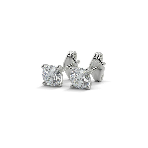 Four Claw Round Brilliant Diamond Stud Earrings - Ian Sharp Jewellery