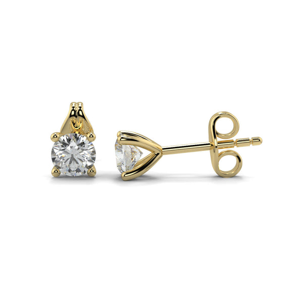 Four Claw Round Brilliant Diamond Stud Earrings - Ian Sharp Jewellery