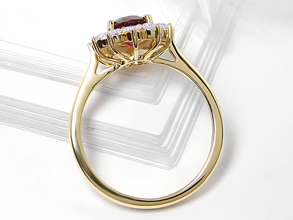 Classic Diamond and Ruby Oval Diamond Ring - Ian Sharp Jewellery