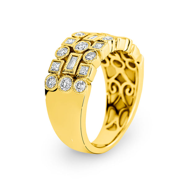 Diamond Multi Shape Jigsaw Ring - Ian Sharp Jewellery