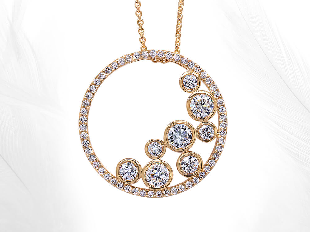 Diamond discount disk necklace