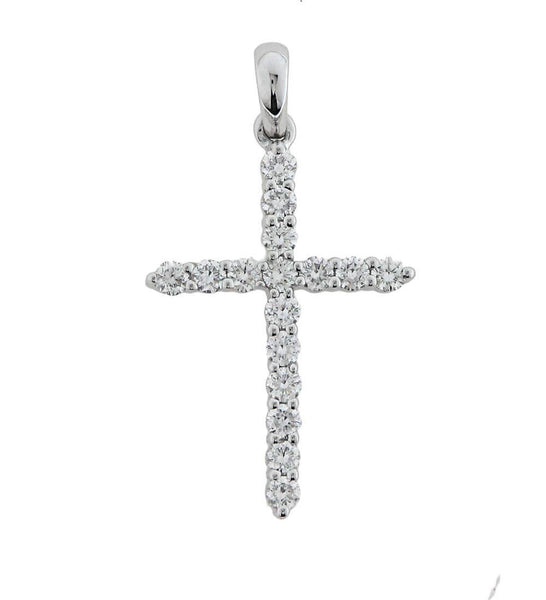 Diamond Four Claw Cross Pendant - Ian Sharp Jewellery