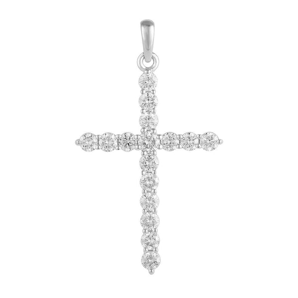Diamond Four Claw Cross Pendant - Ian Sharp Jewellery