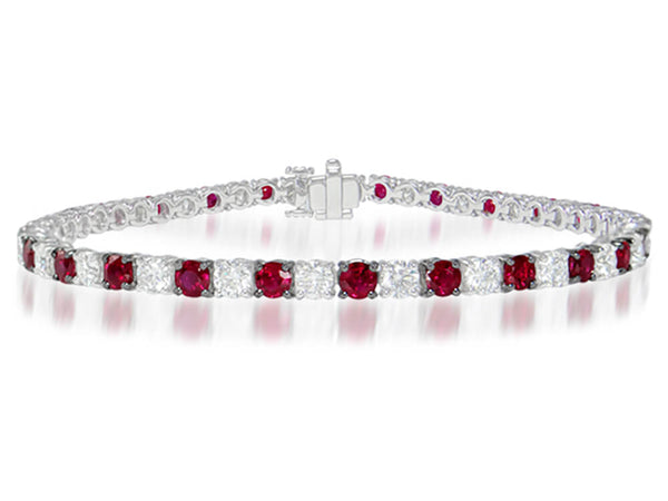 Diamond & Ruby Tennis Bracelet - Ian Sharp Jewellery
