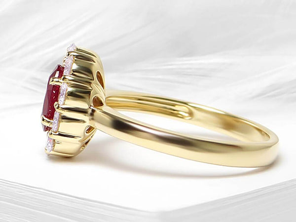 Diamond and Ruby Oval Ring - Ian Sharp Jewellery