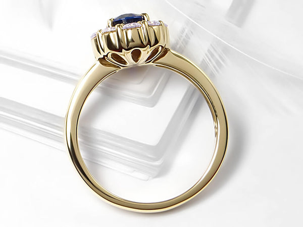 Diamond and Sapphire Oval Ring - Ian Sharp Jewellery