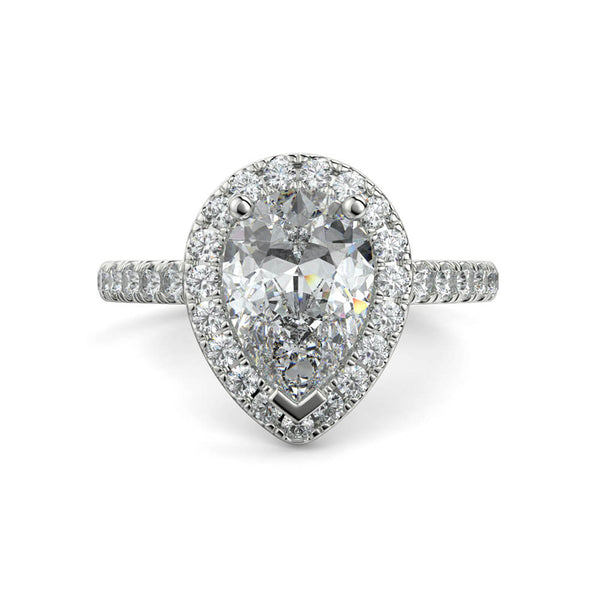 Dolce Single Halo Pear Diamond Ring Mount - Ian Sharp Jewellery