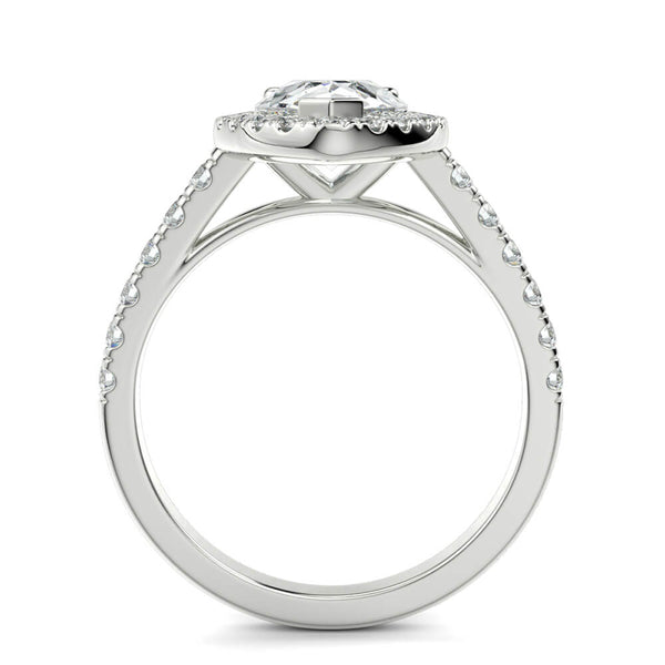 Dolce Single Halo Pear Diamond Ring Mount - Ian Sharp Jewellery