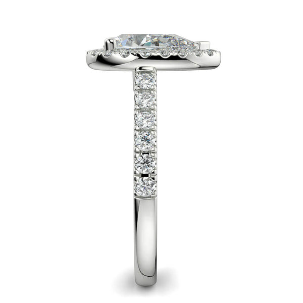 Dolce Single Halo Pear Diamond Ring Mount - Ian Sharp Jewellery