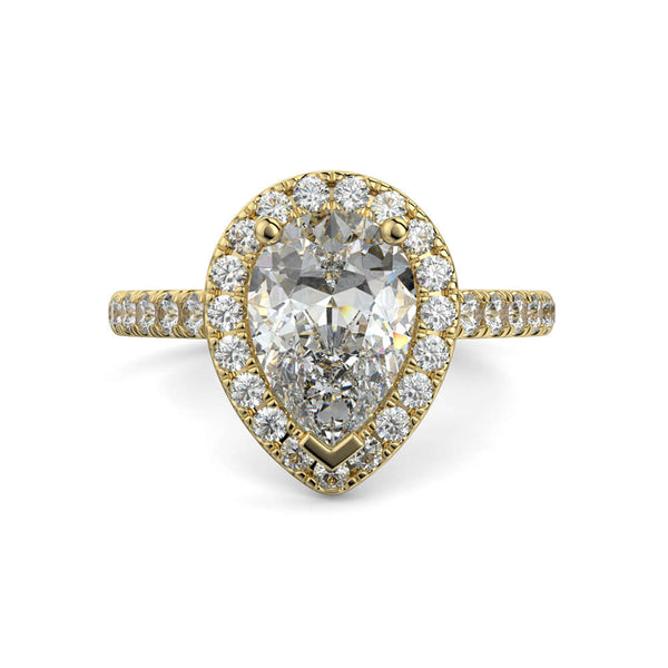 Dolce Single Halo Pear Diamond Ring Mount - Ian Sharp Jewellery