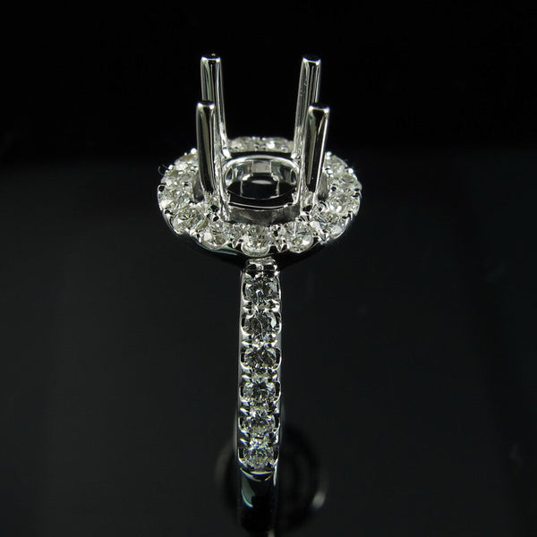 Dolce Single Halo Round Diamond Ring Mount - Ian Sharp
