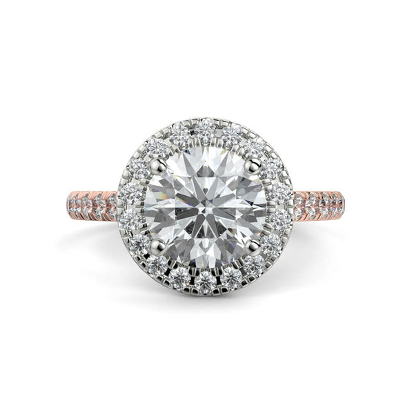Dolce Single Halo Round Diamond Ring Mount - Ian Sharp