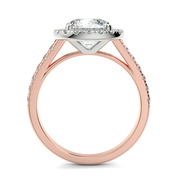 Dolce Single Halo Round Diamond Ring Mount - Ian Sharp