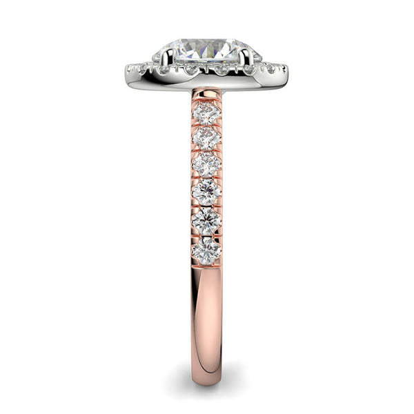 Dolce Single Halo Round Diamond Ring Mount - Ian Sharp