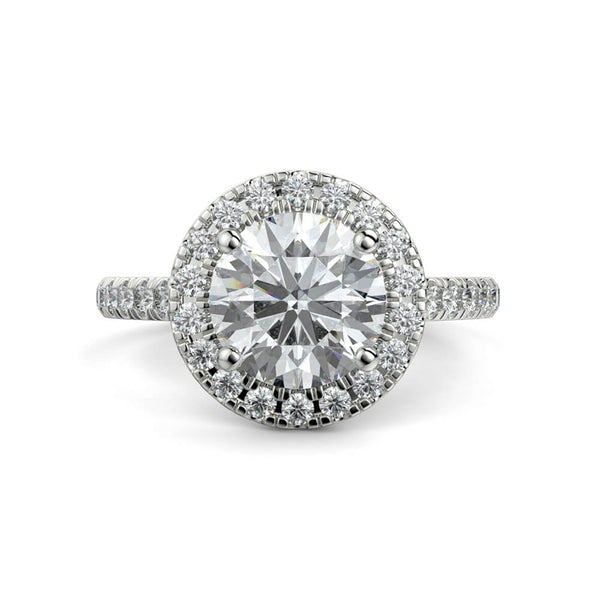 Dolce Single Halo Round Diamond Ring Mount - Ian Sharp