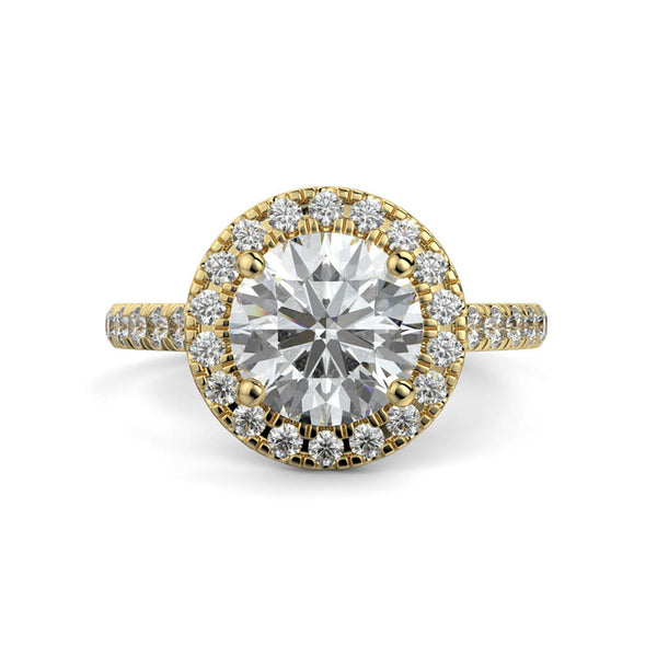 Dolce Single Halo Round Diamond Ring Mount - Ian Sharp