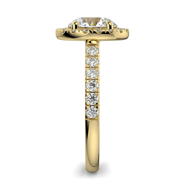 Dolce Single Halo Round Diamond Ring Mount - Ian Sharp