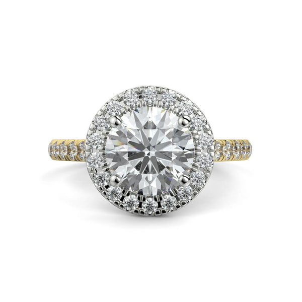 Dolce Single Halo Round Diamond Ring Mount - Ian Sharp