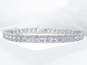 Elegant Emerald Cut Tennis Bracelet - Ian Sharp Jewellery