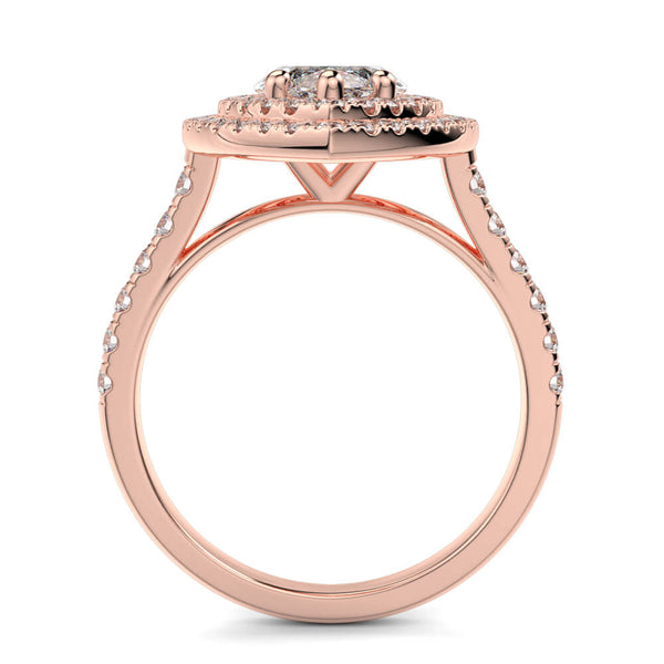 Fiore Double Halo Marquee Diamond Ring Mount - Ian Sharp Jewellery