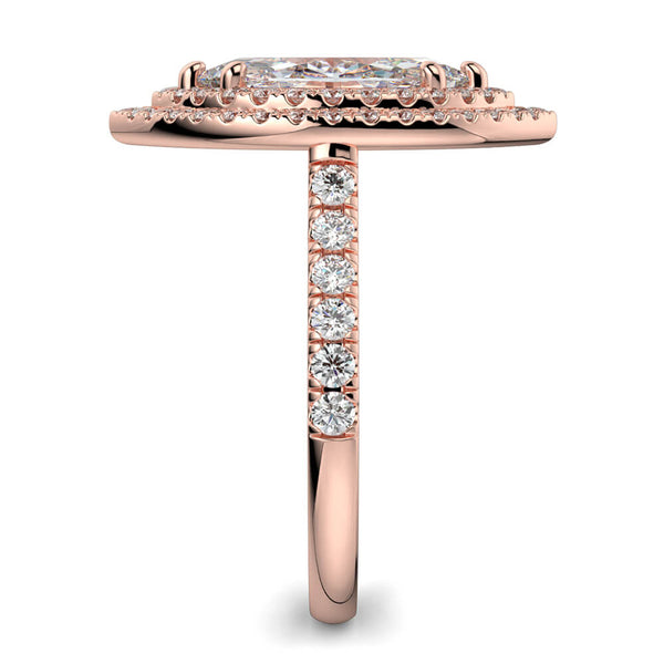 Fiore Double Halo Marquee Diamond Ring Mount - Ian Sharp Jewellery