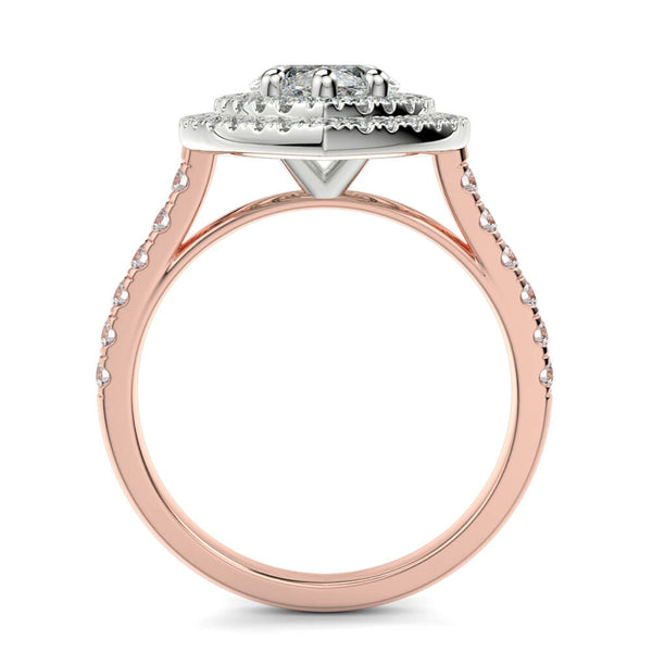 Fiore Double Halo Marquee Diamond Ring Mount - Ian Sharp Jewellery