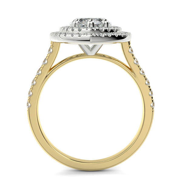 Fiore Double Halo Marquee Diamond Ring Mount - Ian Sharp Jewellery