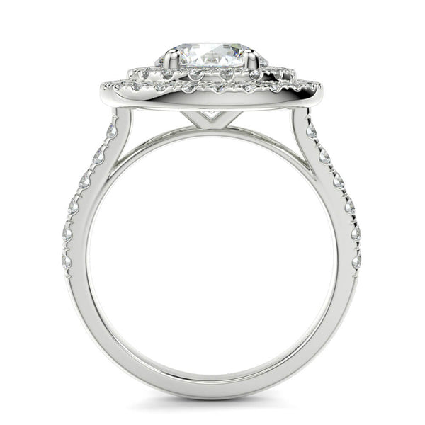 Fiore Double Halo Round Diamond Ring Mount - Ian Sharp Jewellery