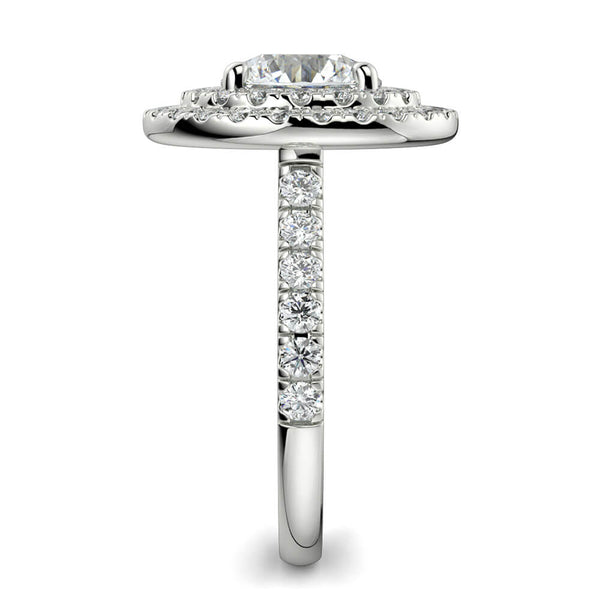 Fiore Double Halo Round Diamond Ring Mount - Ian Sharp Jewellery