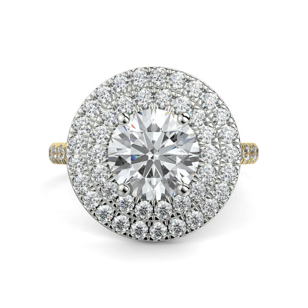 Fiore Double Halo Round Diamond Ring - Ian Sharp Jewellery