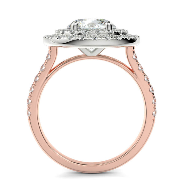 Fiore Double Halo Round Diamond Ring Mount - Ian Sharp Jewellery