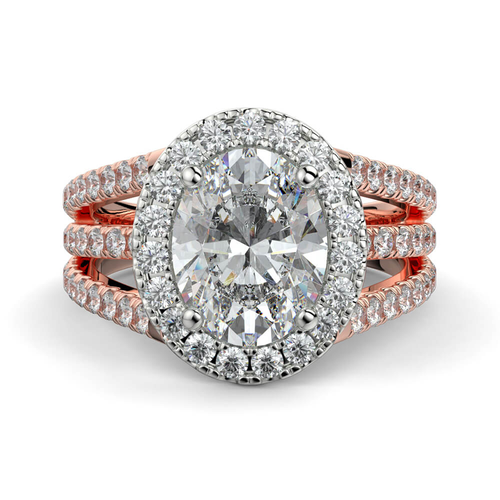 Oval engagement store ring set