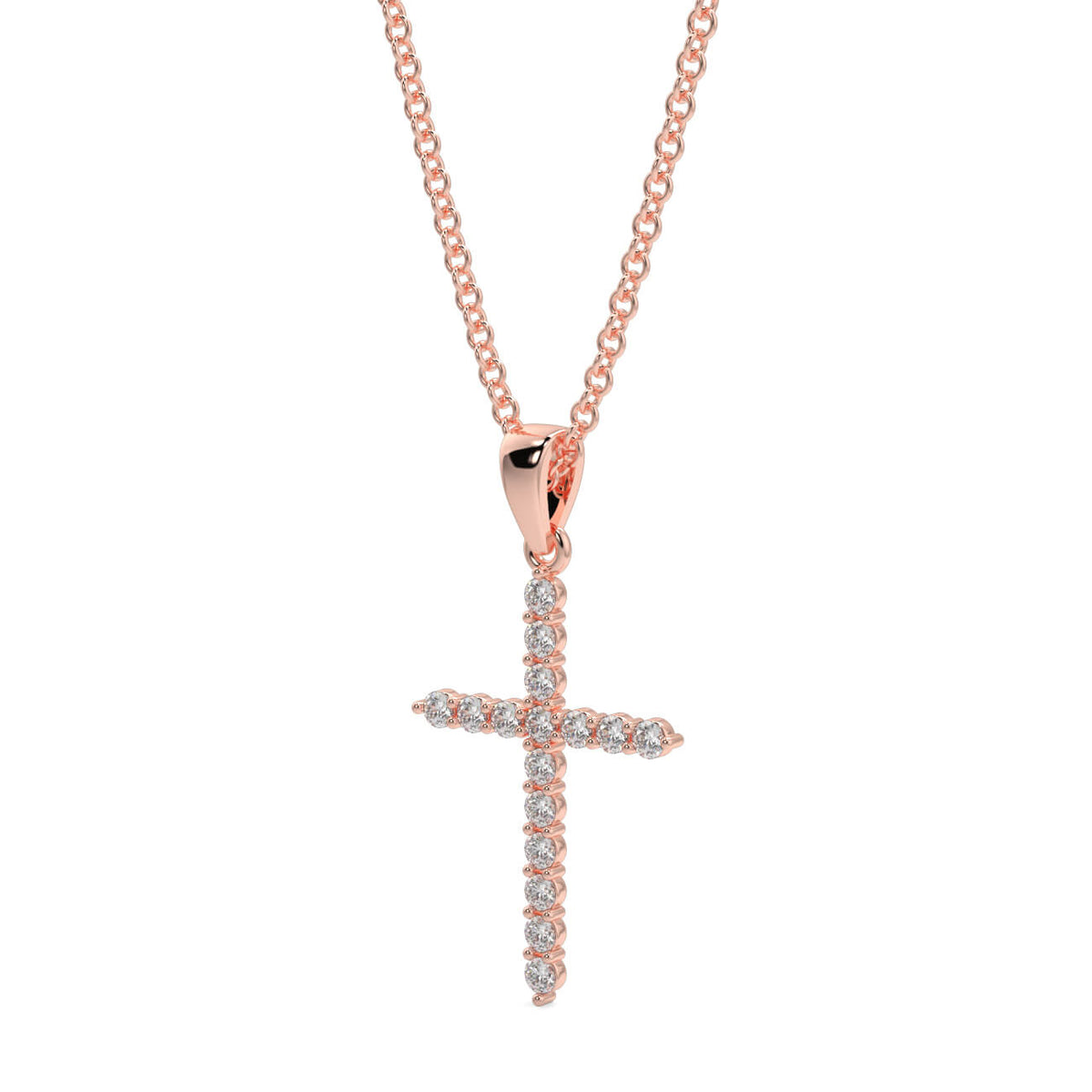 Diamond Four Claw Cross Pendant - Ian Sharp Jewellery