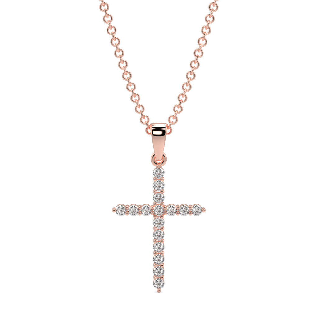 Diamond Four Claw Cross Pendant - Ian Sharp Jewellery