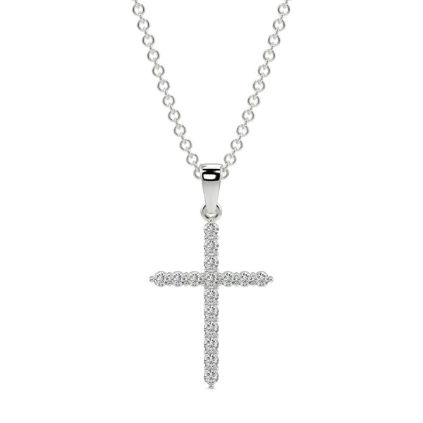 Diamond Four Claw Cross Pendant - Ian Sharp Jewellery