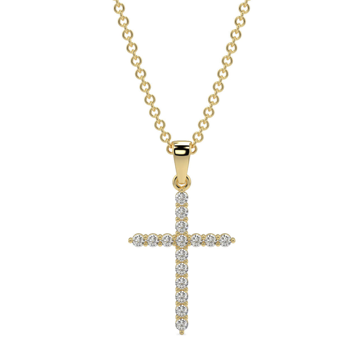 Diamond Four Claw Cross Pendant - Ian Sharp Jewellery