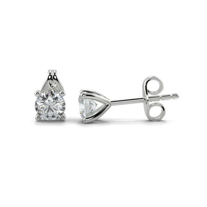Four Claw Round Brilliant Diamond Stud Earrings - Ian Sharp Jewellery