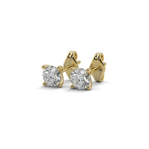 Four Claw Round Brilliant Diamond Stud Earrings - Ian Sharp Jewellery