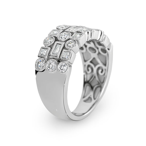 Diamond Multi Shape Jigsaw Ring - Ian Sharp Jewellery
