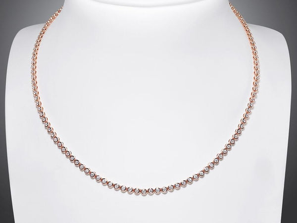 Diamond Bezel Set Bubble Tennis Necklace - Ian Sharp Jewellery