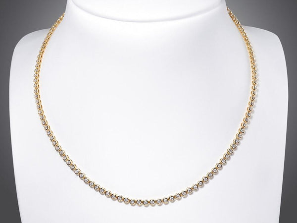 Diamond Bezel Set Bubble Tennis Necklace - Ian Sharp Jewellery