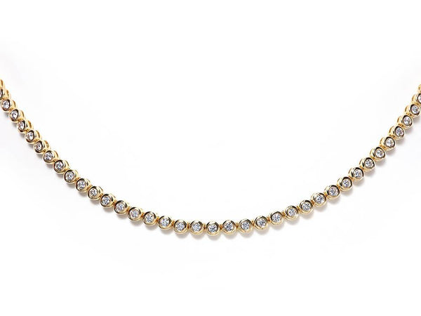 Diamond Bezel Set Bubble Tennis Necklace - Ian Sharp Jewellery